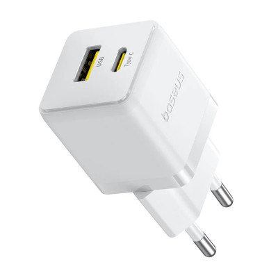 Зарядний пристрій BASEUS P1011160A Palm Fast Charger 30W 1USB-A/1Type-C Moon White (00000078029_2) Зарядний пристрій BASEUS P1011160A Palm Fast Charger 30W 1USB-A/1Type-C Moon White (00000078029_2)