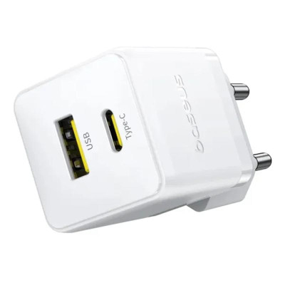 Зарядное устройство BASEUS P10111608 Palm Fast Charger 20W 1USB-A/1Type-C Moon White (00000082260_2)