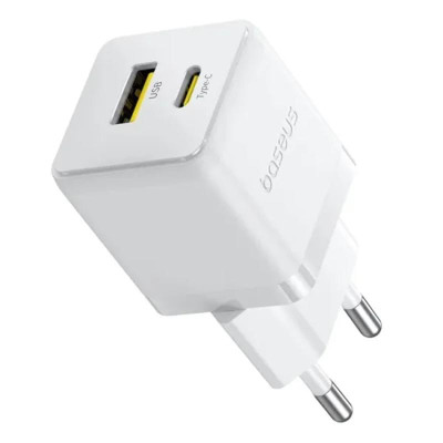 Зарядний пристрій BASEUS P10111608 Palm Fast Charger 20W 1USB-A/1Type-C Moon White (00000082260_2) Зарядний пристрій BASEUS P10111608 Palm Fast Charger 20W 1USB-A/1Type-C Moon White (00000082260_2)