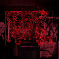 Світильник-нічник Bioworld Demon Slayer Kamado Nezuko Tanjirou Agatsuma Zenitsu USB Різнокольоровий (28084)