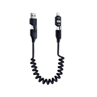 Універсальний кабель No Brand USB 4-in-1 65W + PD TYPE-C Lighting 1.5 м Black (SH0000419)
