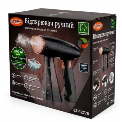 Ручной отпариватель для одежды Bitek BT-1277B 1600 Вт Черный (M1006) Ручной отпариватель для одежды Bitek BT-1277B 1600 Вт Черный (M1006)