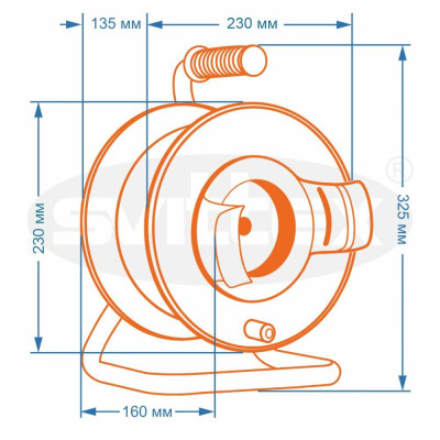 Удлинитель на катушке Svittex 2х2,5 мм² 4100Вт 30 м Оранжевый (SV-2190) Удлинитель на катушке Svittex 2х2,5 мм² 4100Вт 30 м Оранжевый (SV-2190)