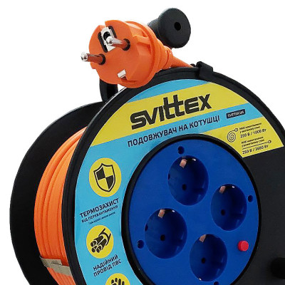 Подовжувач на котушці Svittex 3х1,5 мм² 3680Вт 40 м Помаранчевий (SV-0320-O) Подовжувач на котушці Svittex 3х1,5 мм² 3680Вт 40 м Помаранчевий (SV-0320-O)