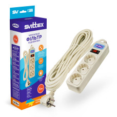 Сетевой фильтр-удлинитель Svittex 3 розетки 2200Вт 250В 10А 5 м Белый (SV-833)