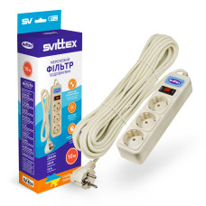 Сетевой фильтр-удлинитель Svittex 3 розетки 2200Вт 250В 10А 10 м Белый (SV-834)