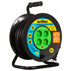 Удлинитель на катушке Svittex 2х2,5 мм² 4100Вт 50 м Черный (SV-021-В)