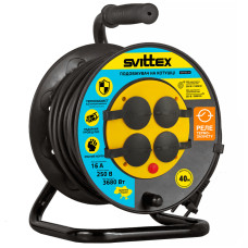 Удлинитель на катушке Svittex 2х1,5 мм² 3680Вт 40 м Черный (SV-006-В-IP44)