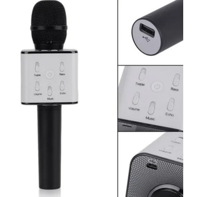 Беспроводной караоке-микрофон No Brand Q7 Bluetooth Черный (2104619428) Беспроводной караоке-микрофон No Brand Q7 Bluetooth Черный (2104619428)
