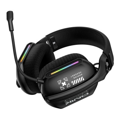 Беспроводные игровые наушники Onikuma GT808 Bluetooth RGB Black (19118-hbr)