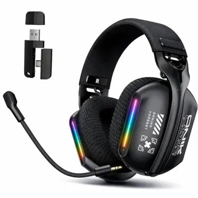 Беспроводные игровые наушники Onikuma GT808 Bluetooth RGB Black (19118-hbr) Беспроводные игровые наушники Onikuma GT808 Bluetooth RGB Black (19118-hbr)