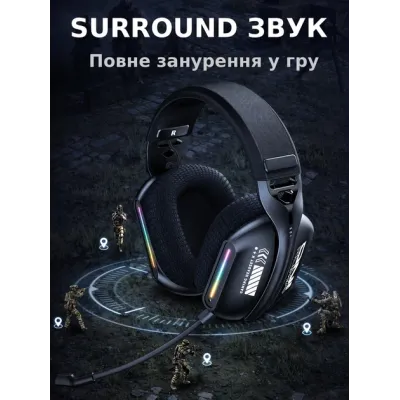 Беспроводные игровые наушники Onikuma GT808 Bluetooth RGB Black (19118-hbr) Беспроводные игровые наушники Onikuma GT808 Bluetooth RGB Black (19118-hbr)