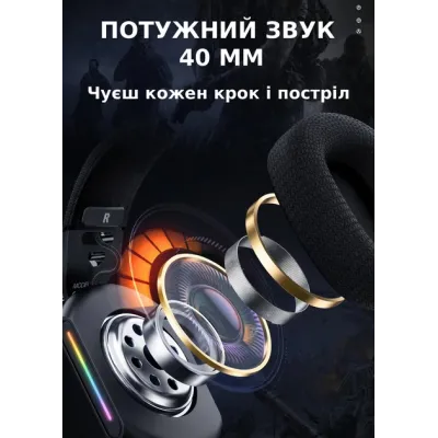 Беспроводные игровые наушники Onikuma GT808 Bluetooth RGB Black (19118-hbr) Беспроводные игровые наушники Onikuma GT808 Bluetooth RGB Black (19118-hbr)