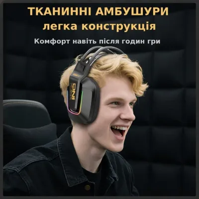 Беспроводные игровые наушники Onikuma GT828 Bluetooth RGB Black (19119-hbr) Беспроводные игровые наушники Onikuma GT828 Bluetooth RGB Black (19119-hbr)