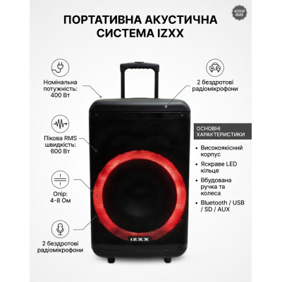 Портативная Bluetooth колонка No Brand ZXX-7878/8161 72x42x35 см 600 Вт Черный (2104619429) Портативная Bluetooth колонка No Brand ZXX-7878/8161 72x42x35 см 600 Вт Черный (2104619429)