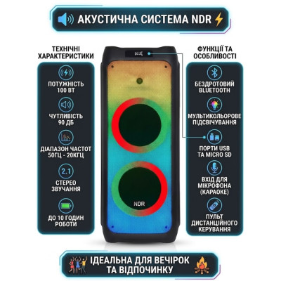 Портативная Bluetooth колонка No Brand ZXX-5590 100 Вт Черный (2104619438) Портативная Bluetooth колонка No Brand ZXX-5590 100 Вт Черный (2104619438)