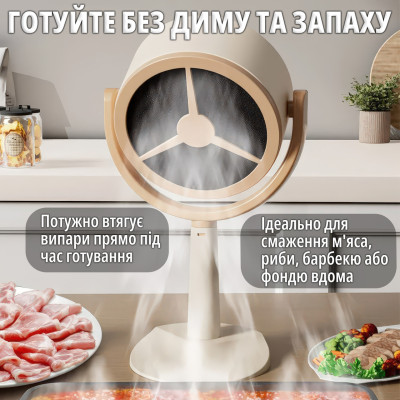 Настільна міні-витяжка для кухні No Brand 35х21х15 см Бежевий (NASVYT-1470) Настільна міні-витяжка для кухні No Brand 35х21х15 см Бежевий (NASVYT-1470)
