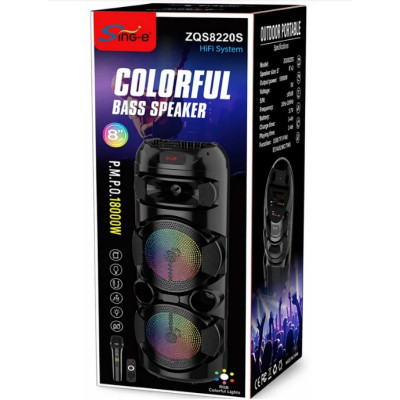 Bluetooth-колонка ZQS 8220S TMG TWS 30 Вт Чорний (2104619542) Bluetooth-колонка ZQS 8220S TMG TWS 30 Вт Чорний (2104619542)