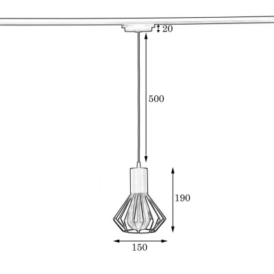 Светильник трековый MSK Electric Diadem Е27 NT 2215 WH 692 мм Белый (622709)