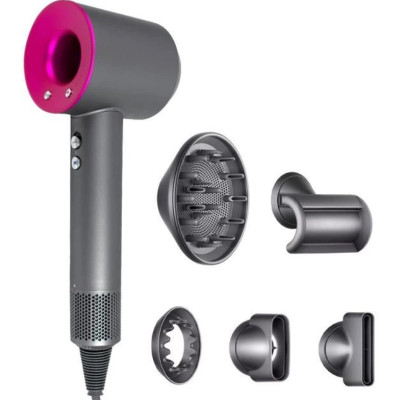 Фен для волос No Brand Super hair Dryer 1600 Вт Серо-розовый (2104619555) Фен для волос No Brand Super hair Dryer 1600 Вт Серо-розовый (2104619555)