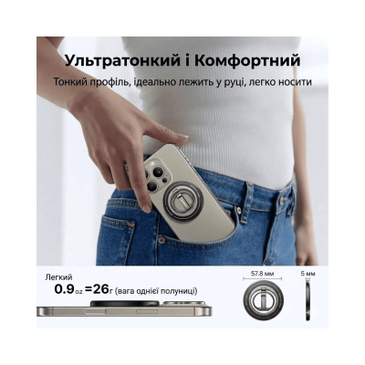 Магнітний тримач для телефону Ugreen LP945 360 Grey (65819) Магнітний тримач для телефону Ugreen LP945 360 Grey (65819)