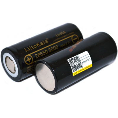 Акумулятор 26650 LiitoKala Lii-50A 5000 mAh Li-Ion 25A 3.7V (19312-hbr) Акумулятор 26650 LiitoKala Lii-50A 5000 mAh Li-Ion 25A 3.7V (19312-hbr)