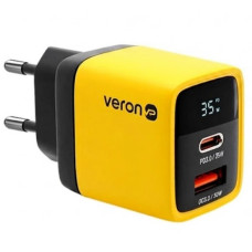 Зарядний пристрій Veron Home Charger TC-35 35W GaN PD+QC Жовтий (2104619564)
