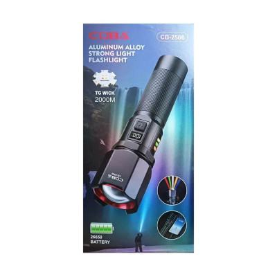Фонарь ручной Coba CB 2506 аккумуляторный 17.2 х 4.5 см Черный (3a5caf7e) Фонарь ручной Coba CB 2506 аккумуляторный 17.2 х 4.5 см Черный (3a5caf7e)