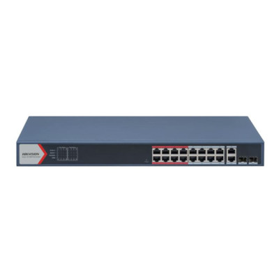 Коммутатор 18 портов управляемый Hikvision DS-3E1318P-EI(B) PoE Синий (13085)