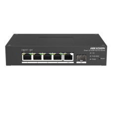 Коммутатор 6 портов управляемый Hikvision DS-3T1306P-SI/HS PoE Черный (13087)