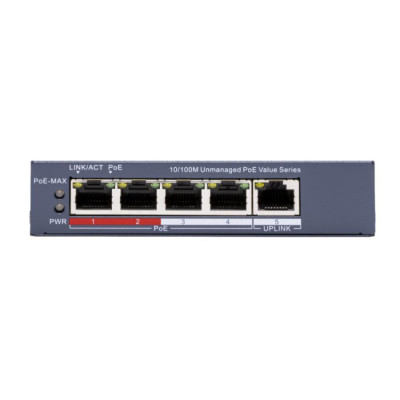 Комутатор 5 портів некерований Hikvision DS-3E0105P-E/M(C) POE Синій (13093) Комутатор 5 портів некерований Hikvision DS-3E0105P-E/M(C) POE Синій (13093)