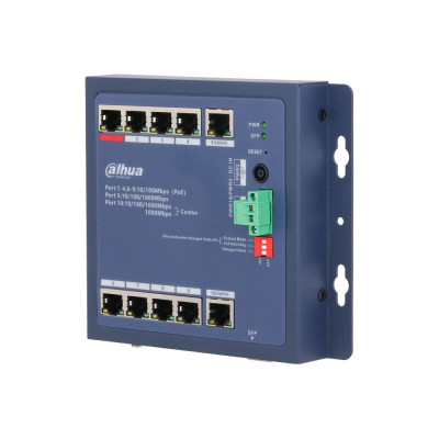 Коммутатор 9 портов управляемый Dahua DH-CHS4110-8ET-90-F PoE Синий (13112)