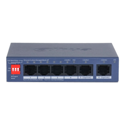 Комутатор 6 портів керований Dahua DH-CS4006-4ET2GT-36 PoE Синій (13115)