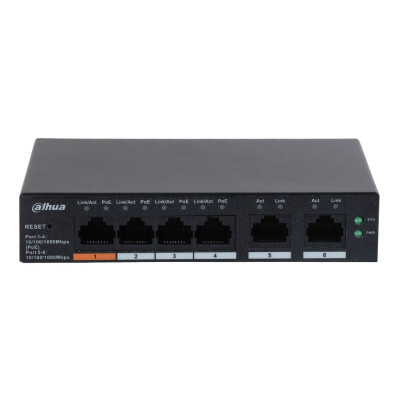 Коммутатор 6 портов управляемый Dahua DH-CS4006-4GT-60 PoE Черный (13120)
