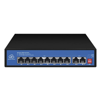 Коммутатор 10 портов неуправляемый Ewind EW-ES2010CF-AP PoE Черный (13141)