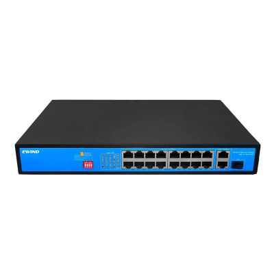 Коммутатор 19 портов неуправляемый Ewind EW-S1919CF-AP PoE Черный (13149)