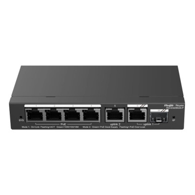 Коммутатор 6 портов управляемый Ruijie RG-ES206GS-P PoE Черный (13187)