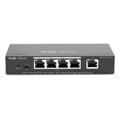 Коммутатор 5-портовый гигабитный POE Ruijie RG-ES205GC-P Черный (13203)