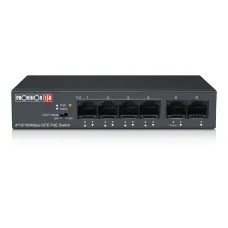 Комутатор некерований PoE Provision ISR PoES-0460C+2I-V2 з 4 портами PoE Чорний (13204)
