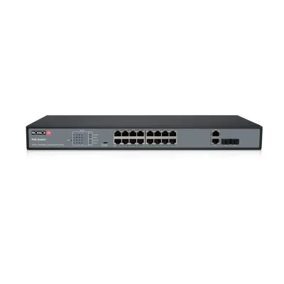 Комутатор некерований PoE Provision ISR PoES-16250C+2Combo-V2 з 16 портами PoE Чорний (13209)