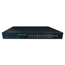 Комутатор мережевий GreenVision POE GV-020-AI-16G+4G+4SFP Чорний (13213)
