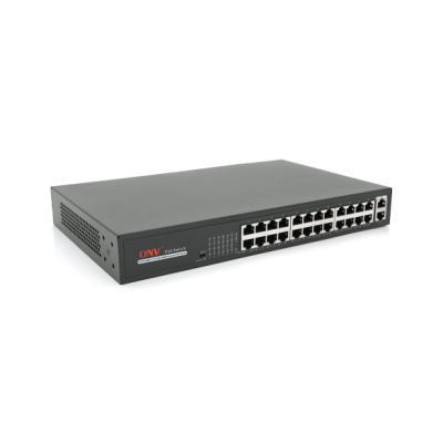 Комутатор 24-портовий PoE ONV H1024PLS Чорний (13249)