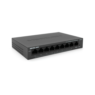 Комутатор POE Mercury MS09CPS з 8 портами Чорний (13256)