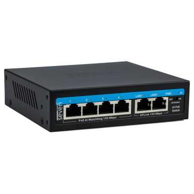 PoE-комутатор switch 4 порти SEVEN P-7324 Чорний (13290)