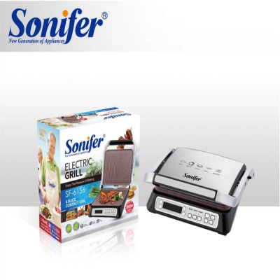 Електричний гриль Sonifer SF-6156 2000 Вт Сріблястий Електричний гриль Sonifer SF-6156 2000 Вт Сріблястий