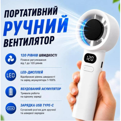 Портативний вентилятор Urbankit M11 LED 120 швидкостей USB Type-C Білий (M11-001) Портативний вентилятор Urbankit M11 LED 120 швидкостей USB Type-C Білий (M11-001)