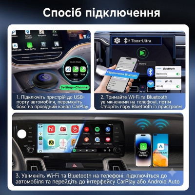 Приставка CarlinKit Tbox Ultra 3 SM6350 8/128 Android 15 CarPlay/Android Auto Чорний (11687) Приставка CarlinKit Tbox Ultra 3 SM6350 8/128 Android 15 CarPlay/Android Auto Чорний (11687)