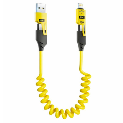 Кабель XON SmartCable Type-C/Type-A-Type-C/Lightning PD 65W 1.5м MultiLink Жовтий (SC5ACL6W1Y 4593)