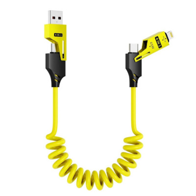 Кабель XON SmartCable Type-C/Type-A-Type-C/Lightning PD 65W 1.5м MultiLink Жовтий (SC5ACL6W1Y 4593)