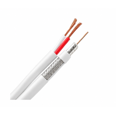 Кабель коаксиальный Yoso W305-RG59 + 2x0.5mm 0.81 мм CCS 64x0.12m CCA 305м Белый (13539)